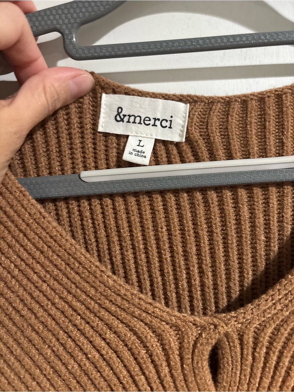 Anastasia Camel Ribbed Wrap Sweater - Picture 3 of 3
